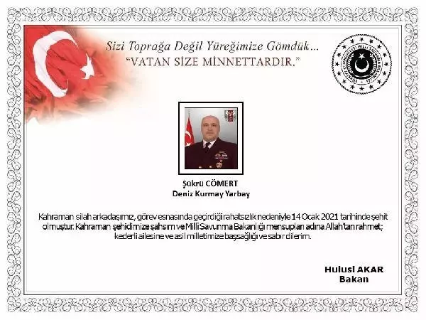 MSB: Görevi sırasında rahatsızlanan yarbay şehit oldu (2) MSB: Görevi sırasında rahatsızlanan yarbay şehit oldu (2)