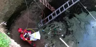 Kuyuya düşen tavuğu itfaiye ekibi kurtardı