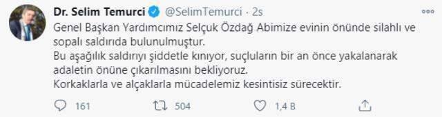 Selçuk Özdağ'dan evinin önündeki saldırı sonrası ilk açıklama: Beş kişiydiler, ikisi sopalarla vururken biri silah tutuyordu Selçuk Özdağ'dan evinin önündeki saldırı sonrası ilk açıklama: Beş kişiydiler, ikisi sopalarla vururken biri silah tutuyordu