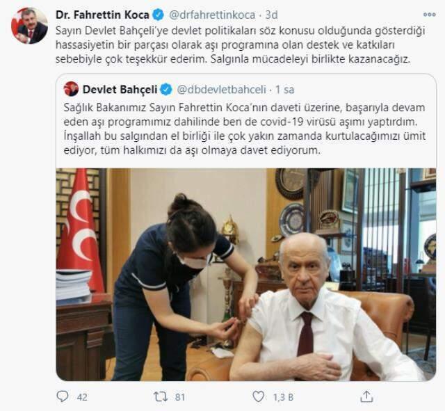Son Dakika! Erdoğan, Bahçeli ve Akşener koronavirüs aşısı yaptırdı! Kılıçdaroğlu'nun ise bir şartı var Son Dakika! Erdoğan, Bahçeli ve Akşener koronavirüs aşısı yaptırdı! Kılıçdaroğlu'nun ise bir şartı var