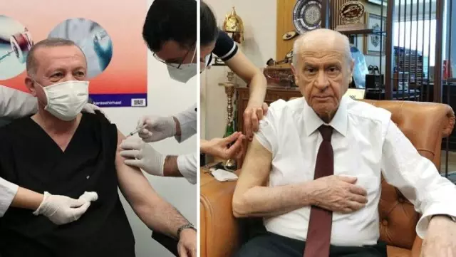 Son Dakika! Erdoğan, Bahçeli ve Akşener koronavirüs aşısı yaptırdı! Kılıçdaroğlu'nun ise bir şartı var Son Dakika! Erdoğan, Bahçeli ve Akşener koronavirüs aşısı yaptırdı! Kılıçdaroğlu'nun ise bir şartı var