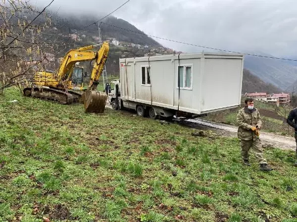 Araklı'da evleri yanan ailelere, konteyner ev desteği