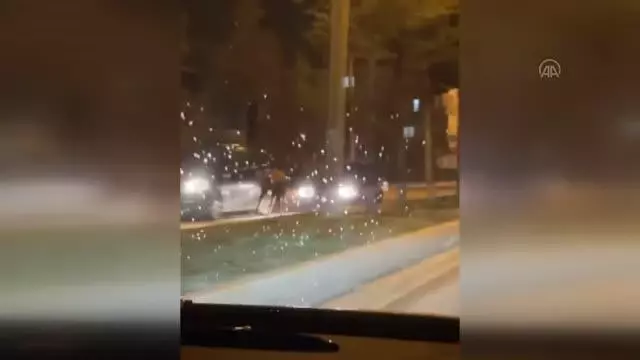 Başıboş gezen ata çarpan otomobilin sürücüsü yaralandı Başıboş gezen ata çarpan otomobilin sürücüsü yaralandı
