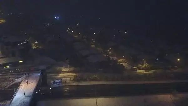 Beyaza bürünen Büyükçekmece havadan görüntülendi Beyaza bürünen Büyükçekmece havadan görüntülendi