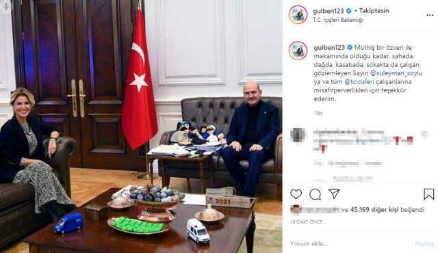 Gülben Ergen Süleyman Soylu'yu ziyaret etti Gülben Ergen Süleyman Soylu'yu ziyaret etti