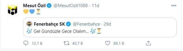 Last Minute: Mesut Özil gave a transfer signal with his Fenerbahçe share on social media Last Minute: Mesut Özil gave a transfer signal with his Fenerbahçe share on social media