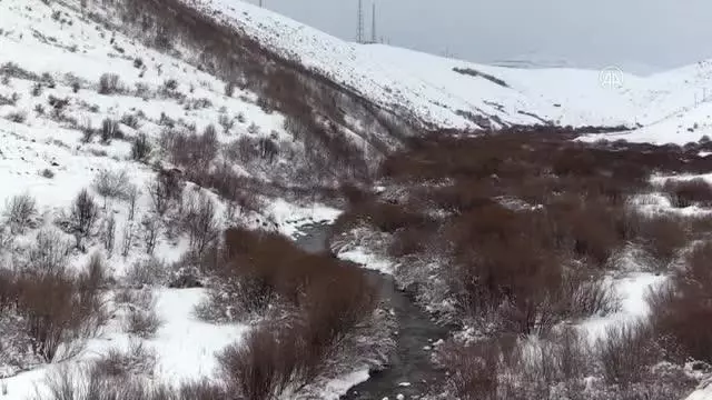 Dere ve nehirlerin yüzeyi buz tuttu Dere ve nehirlerin yüzeyi buz tuttu