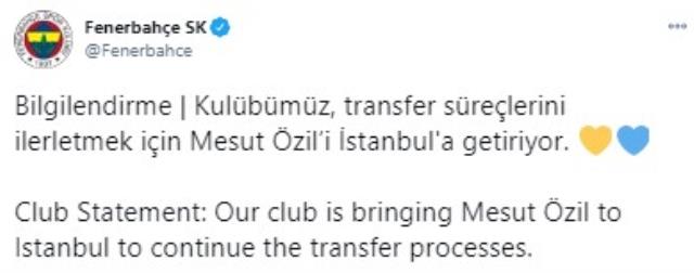 Fenerbahçe's new transfer, Mesut Özil, got on the plane!  The first photo has arrived