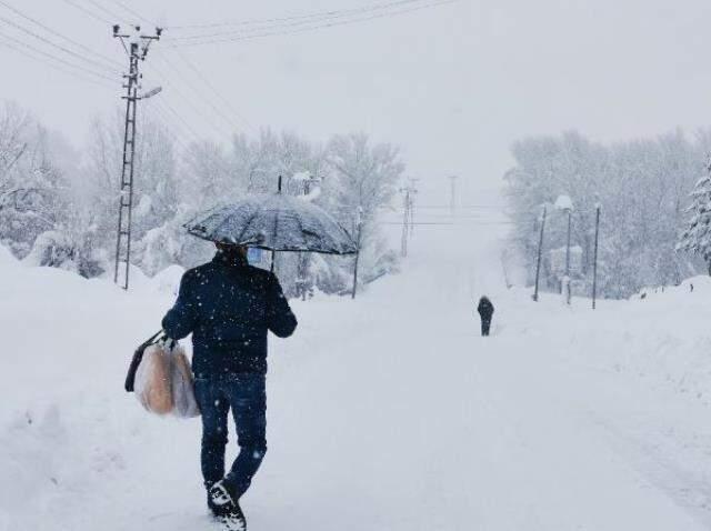 Ovacık'ta evler ve araçlar, kar altında Ovacık'ta evler ve araçlar, kar altında