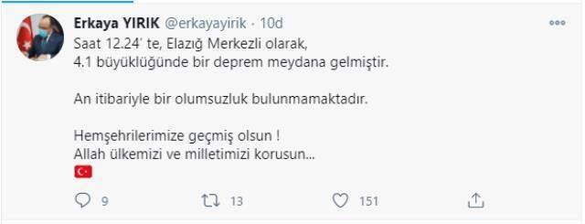 Son Dakika! Türkiye beşik gibi sallanıyor! Elazığ merkezde 4,1 büyüklüğünde deprem Son Dakika! Türkiye beşik gibi sallanıyor! Elazığ merkezde 4,1 büyüklüğünde deprem