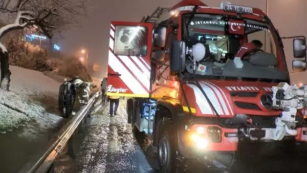 TEM'de kaza yapan aracın sürücüsünü bulmak için seferber oldular TEM'de kaza yapan aracın sürücüsünü bulmak için seferber oldular