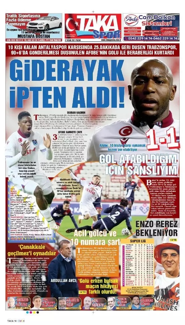 Yerel basından Trabzonspor'a '1 puan' eleştirisi Yerel basından Trabzonspor'a '1 puan' eleştirisi