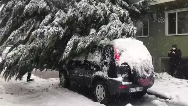 Yoğun kar yağışı nedeniyle arazi aracının üzerine ağaç devrildi Yoğun kar yağışı nedeniyle arazi aracının üzerine ağaç devrildi