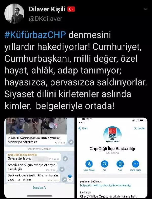 AK Parti'den CHP'lilerin telegram yazışmalarına tepki AK Parti'den CHP'lilerin telegram yazışmalarına tepki