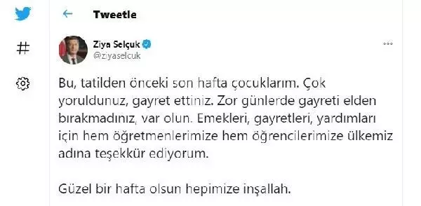 Son dakika haberleri... Bakan Selçuk'tan, öğretmen ve öğrencilere teşekkür Son dakika haberleri... Bakan Selçuk'tan, öğretmen ve öğrencilere teşekkür