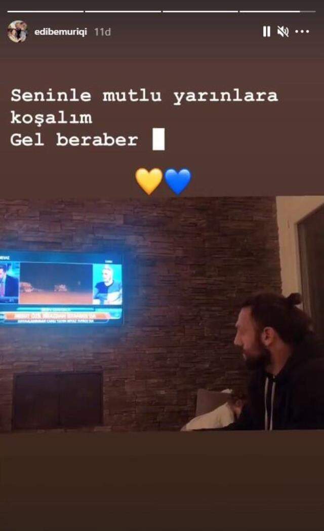 Edibe Muriqi, eşi Vedat Muriqi'nin Mesut Özil'in İstanbul'a gelişini izlediği anları paylaştı