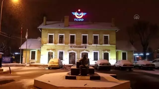 Karaman kar yağışı ile beyaza büründü Karaman kar yağışı ile beyaza büründü