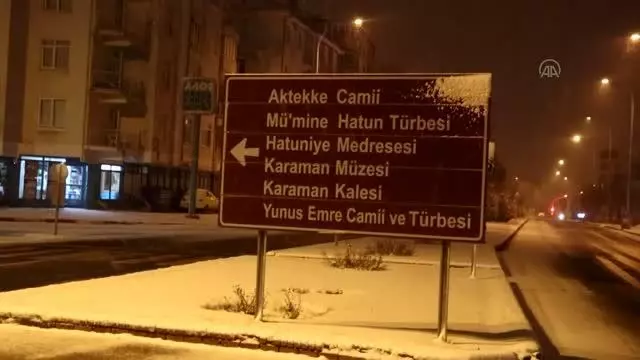 Karaman kar yağışı ile beyaza büründü Karaman kar yağışı ile beyaza büründü
