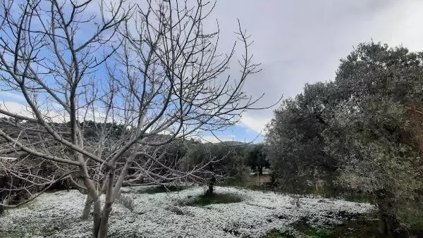 Kuşadası'na 6 yıl sonra kar yağdı Kuşadası'na 6 yıl sonra kar yağdı