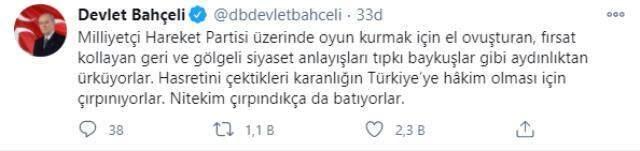 Son Dakika! Bahçeli'den Özdağ'a yapılan saldırıyla ilgili açıklama: Kim neye maruz kalmışsa önce etrafına baksın Son Dakika! Bahçeli'den Özdağ'a yapılan saldırıyla ilgili açıklama: Kim neye maruz kalmışsa önce etrafına baksın