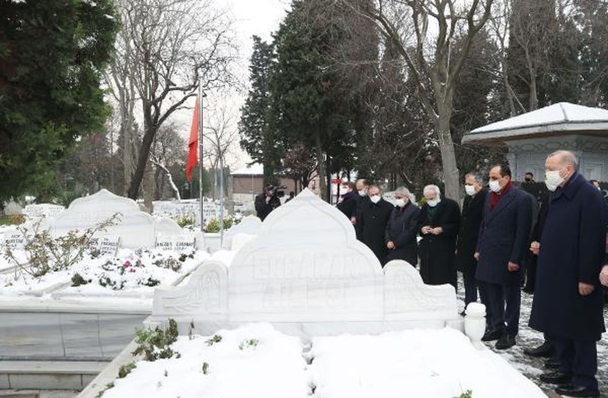 Cumhurbaşkanı Erdoğan, Erbakan'ın kabrini ziyaret etti