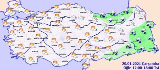 Meteoroloji'den 5 il için kuvvetli kar yağışı ve çığ uyarısı Meteoroloji'den 5 il için kuvvetli kar yağışı ve çığ uyarısı
