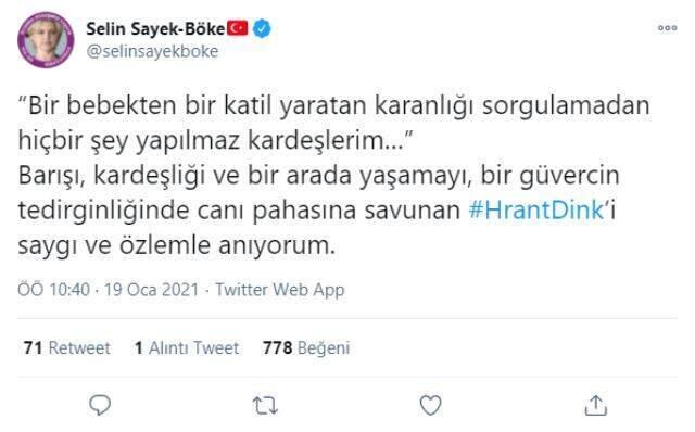 Sosyal medyada Hrant Dink için binlerce paylaşım yapıldı Sosyal medyada Hrant Dink için binlerce paylaşım yapıldı