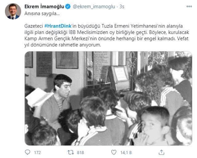 Sosyal medyada Hrant Dink için binlerce paylaşım yapıldı Sosyal medyada Hrant Dink için binlerce paylaşım yapıldı