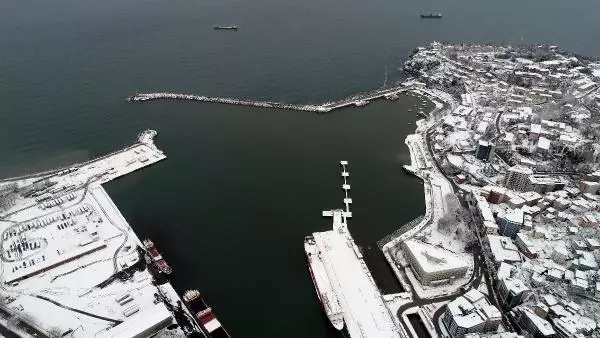 Beyaza bürünen Zonguldak havadan görüntülendi Beyaza bürünen Zonguldak havadan görüntülendi