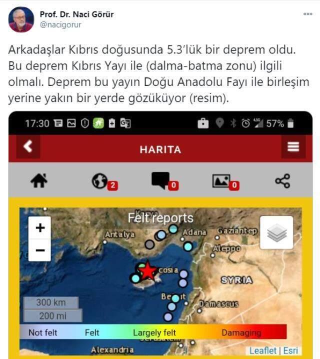 Son Dakika: KKTC'de 5 büyüklüğünde deprem Son Dakika: KKTC'de 5 büyüklüğünde deprem