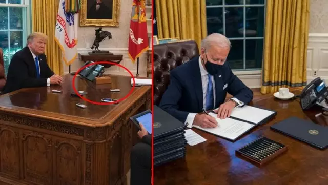 ABD Başkanı Joe Biden, Trump'ın Oval Ofis'teki 'diyet kola' butonunu da kaldırttı ABD Başkanı Joe Biden, Trump'ın Oval Ofis'teki 'diyet kola' butonunu da kaldırttı