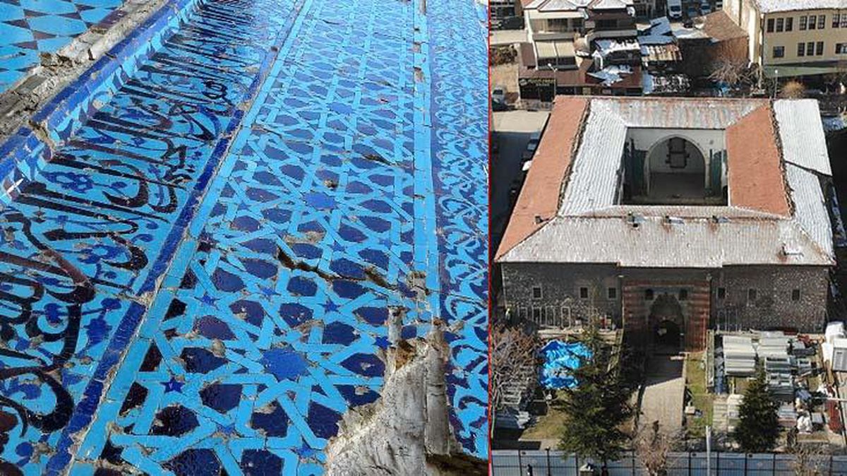 Çinilerine paha biçilemeyen 8 asırlık Gök Medrese'de restorasyon başladı