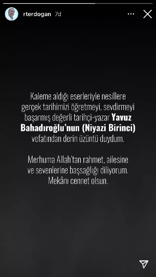 Son Dakika | Cumhurbaşkanı Erdoğan'dan Yavuz Bahadıroğlu paylaşımı Son Dakika | Cumhurbaşkanı Erdoğan'dan Yavuz Bahadıroğlu paylaşımı