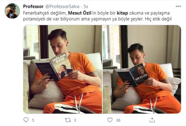 Editing of Mesut Özil's photo taken while reading a book drew reaction on social media