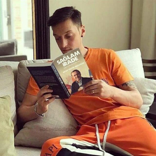 Editing of Mesut Özil's photo taken while reading a book drew reaction on social media