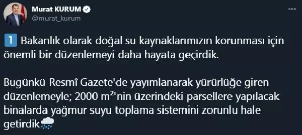 Kuraklık tehlikesi sonrası yeni düzenleme hayata geçti! Binalarda yağmur suyu toplama sistemi artık zorunlu Kuraklık tehlikesi sonrası yeni düzenleme hayata geçti! Binalarda yağmur suyu toplama sistemi artık zorunlu
