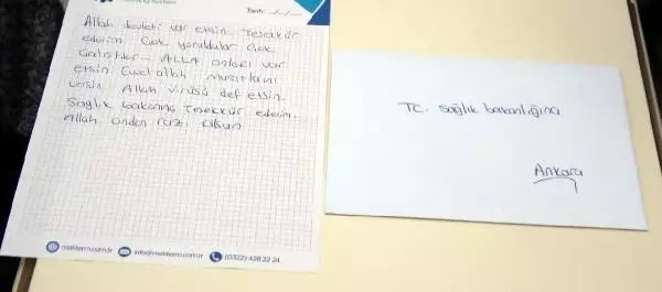 Covid-19 aşısı olan Gülendam nineden teşekkür mektubu Covid-19 aşısı olan Gülendam nineden teşekkür mektubu