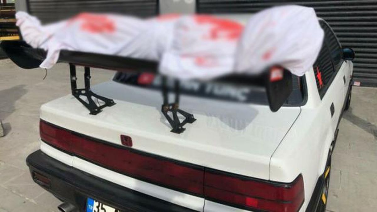 Kanlı, kefenli modifiye araç emniyeti alarma geçti