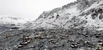 Kemaliye, kar yağışı sonrası havadan görüntülendi