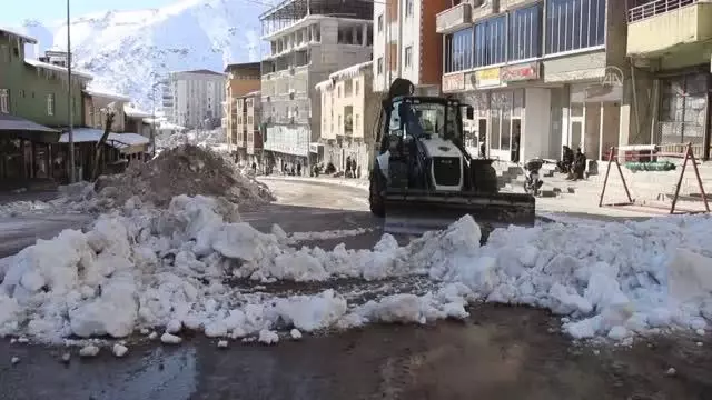 Şemdinli'de karla mücadele çalışması