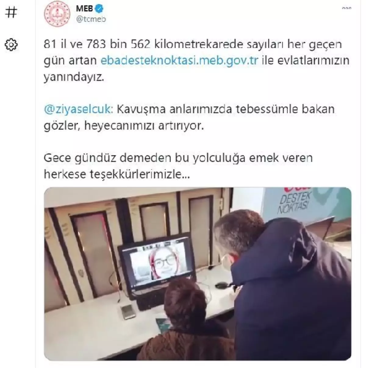 Bakan Selçuk'tan 'EBA destek nokları' teşekkürü