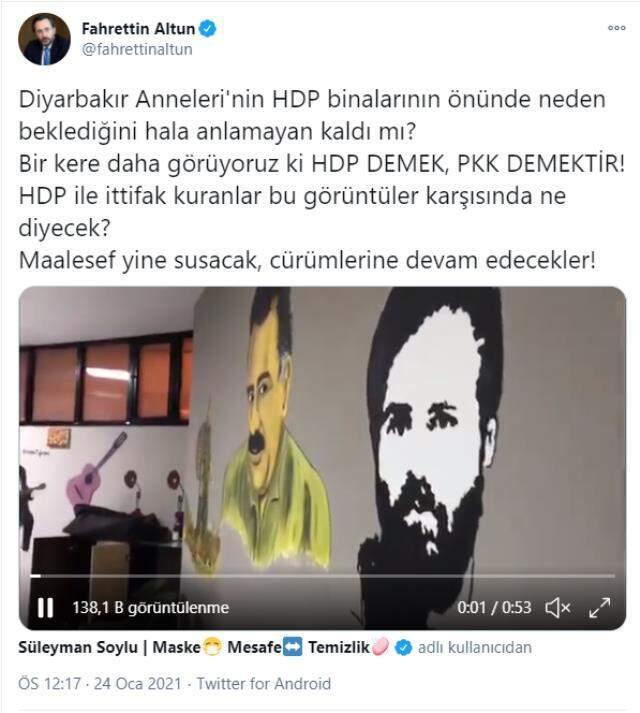 HDP binasındaki Öcalan posterleri ifşa olunca Soylu AİHM kararını hatırlattı: Batı istismara müsaade etmiyor, ancak bizden istiyor HDP binasındaki Öcalan posterleri ifşa olunca Soylu AİHM kararını hatırlattı: Batı istismara müsaade etmiyor, ancak bizden istiyor