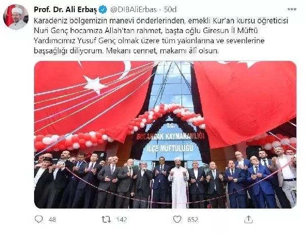 Karadeniz'in kanaat önderlerinden Nuri Genç, koronavirüse yenildi