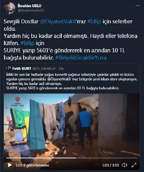 RTÜK Başkan Yardımcısı Uslu'dan İdlib için destek çağrısı RTÜK Başkan Yardımcısı Uslu'dan İdlib için destek çağrısı