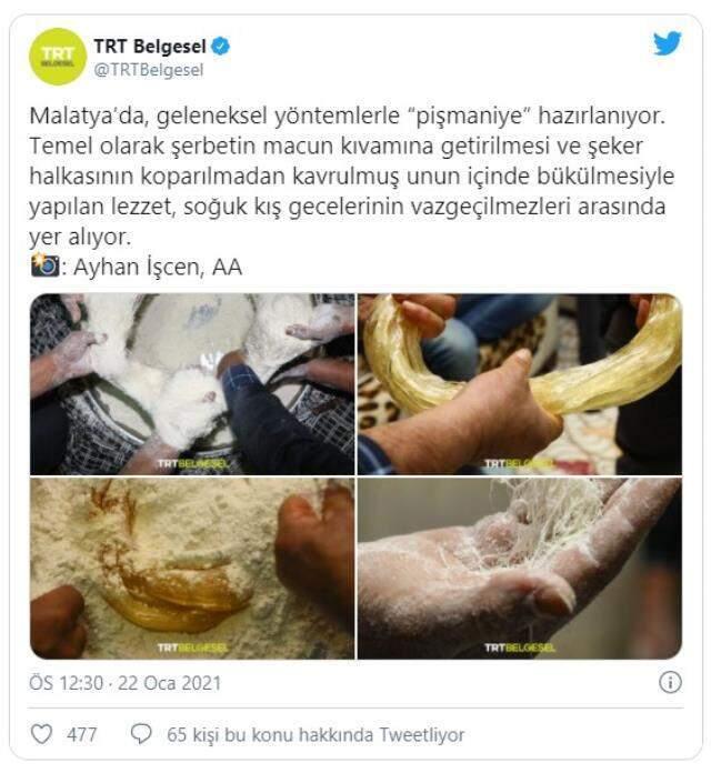 TRT Belgesel'in pişmaniye paylaşımına İzmit Belediyesi'nden espirili gönderme: Kırmızı çizgimizdir TRT Belgesel'in pişmaniye paylaşımına İzmit Belediyesi'nden espirili gönderme: Kırmızı çizgimizdir