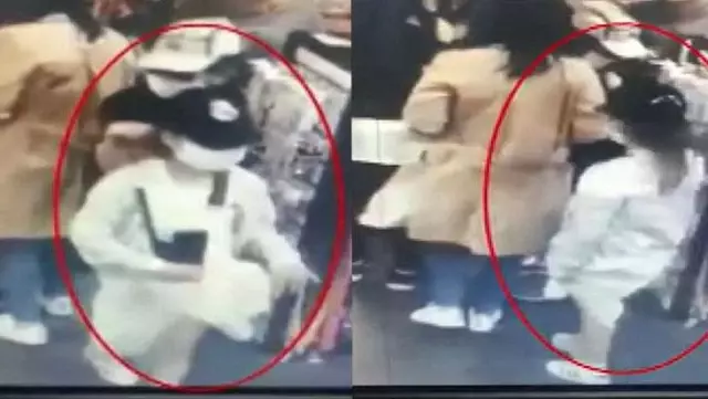Yankesicilik yapan kız çocuğu kameralardan kaçamadı Yankesicilik yapan kız çocuğu kameralardan kaçamadı