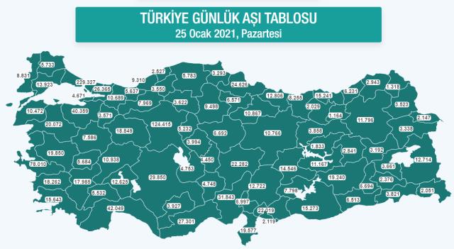 Hangi ilde ne kadar aşı yapıldı? Türkiye'nin aşı haritası erişime açıldı