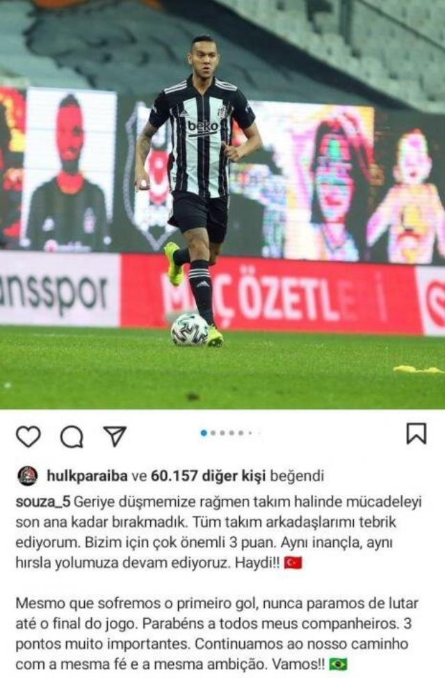 Hulk liked Beşiktaş's Josef de Souza's post