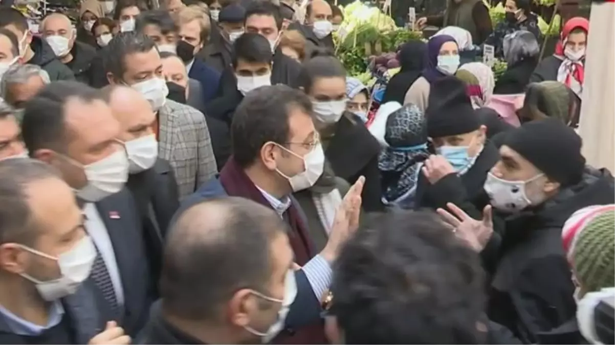 Pazar esnafını ziyaret eden İmamoğlu'na vatandaştan zor soru: Korona yok mu size?