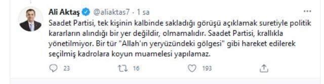 Saadet Partisi'nde ittifak çatlağı! Erdoğan'la görüşen Asiltürk'ün açıklaması kriz çıkardı Saadet Partisi'nde ittifak çatlağı! Erdoğan'la görüşen Asiltürk'ün açıklaması kriz çıkardı